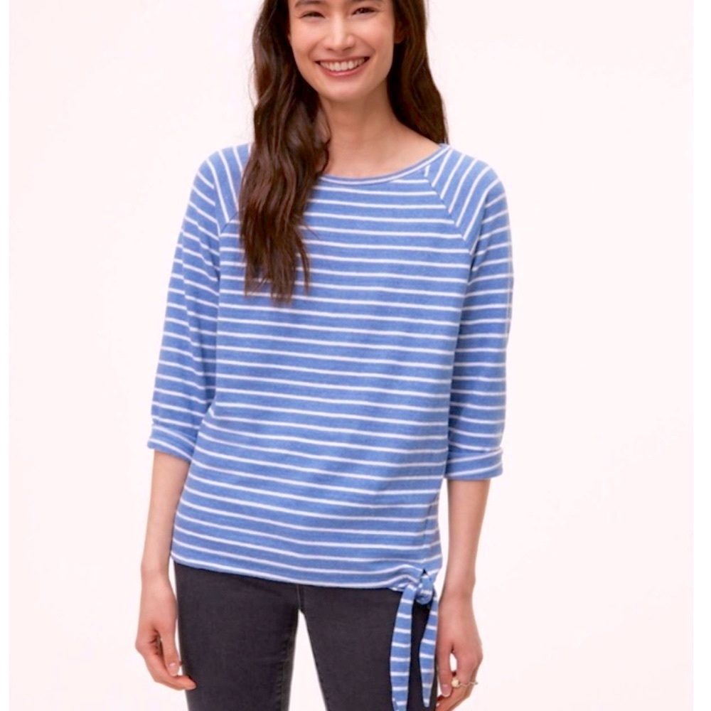 🆕 LOFT Stripped Top with Side Waist Tie-Strings. NWT